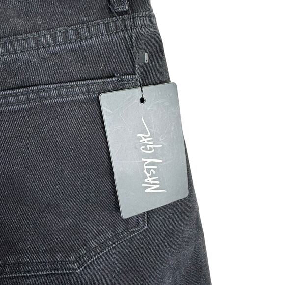 Nasty Gal NWT Black High Rise Straight Leg Ankle Fit Cotton Jeans Pockets Size 8 - Picture 5 of 5
